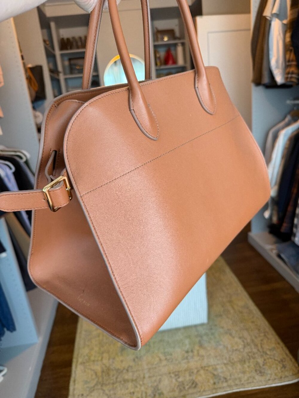 The Row Margaux Classic Structured Women’s Handbag in Brown